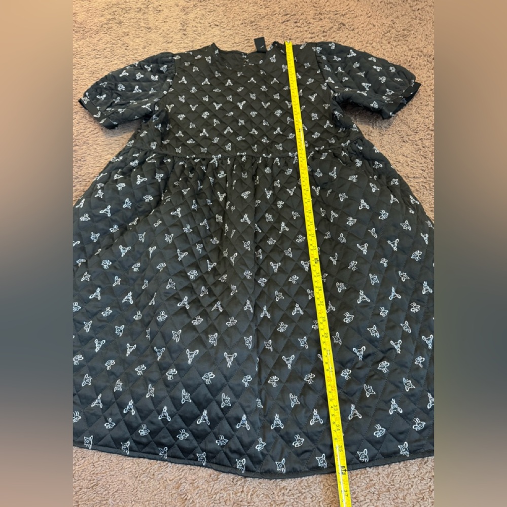 2 FOR $25Be Free Black Quilted Deer Print Dress Fit Flare Baby DollPuff Sleeve L - Picture 7 of 9